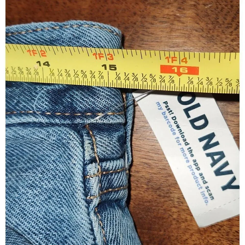 Old Navy Jean Shorts Size 4 High Rise Slouchy Straight Cut-Offs Distressed Butto
